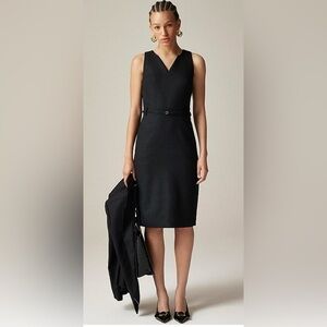 NWT J. Crew Executive Black Sleeveless Dress in Size 16